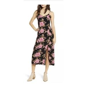 BP Midi Slip Dress Pink Shock Spaced Tea Rose Size Small